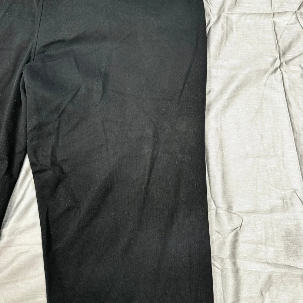 Haggar Generations Mens Black Pleated Chino Pants 42x30 Elastic Waist Cotton